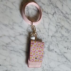 Altar'd State Pink Daisy Keychain Wristlet, Bracelet, Keychain Holder, Wallet